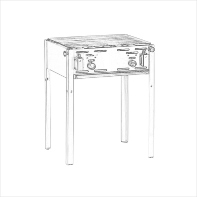 ../frankl24shop/Gasgrill Standgerät KSF, fahrbar, groß, Rost mit 2 Gasanschlüssen_Lieferung erfolgt ohne Gas